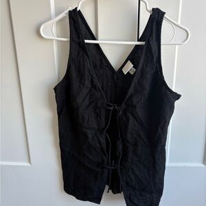 a new day black front tie top